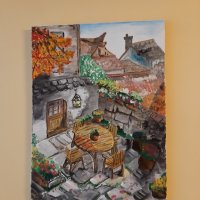 Картина "Терасата на старата къща в Добринище", снимка 1 - Картини - 43523840