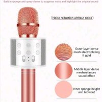 Караоке микрофон безжичен с Bluetooth в черно и розово, снимка 4 - Караоке - 43486663