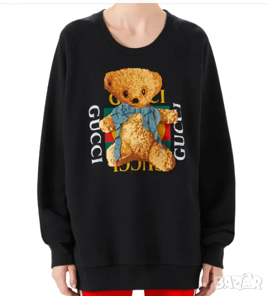блуза Gucci Felted Jersey Sweatshirt With Teddy Bear размер М-Л, снимка 1