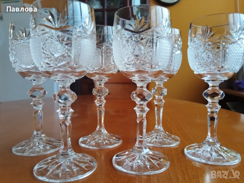 Кристален сервиз за вино, снимка 1