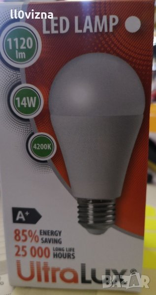 LED лампа крушка 14w, E27, 4200K / UltraLux, снимка 1