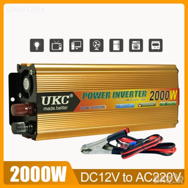 Инвертор на напрежение, UKC, 12V / 24V 220V, мощност 2000W, снимка 1