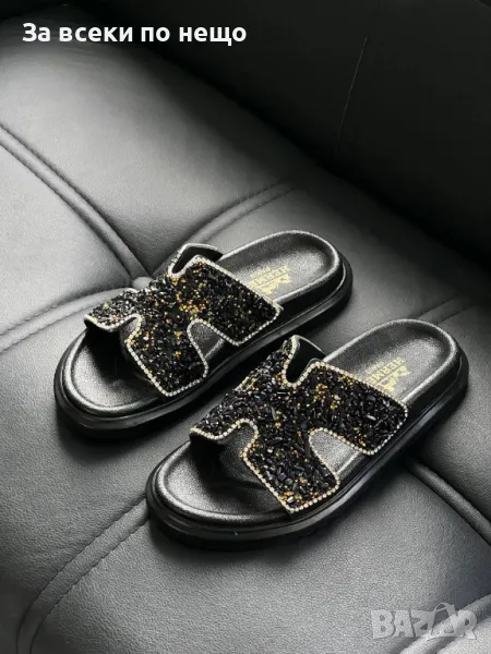 Hermes Дамски Черни Чехли Хермес Код E232, снимка 1