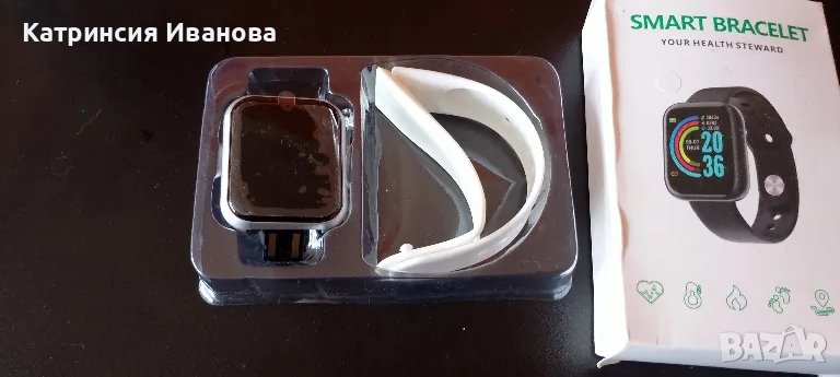 Смарт часовник-измерва пулс,крачки,Bluetooth oбаждания, снимка 1