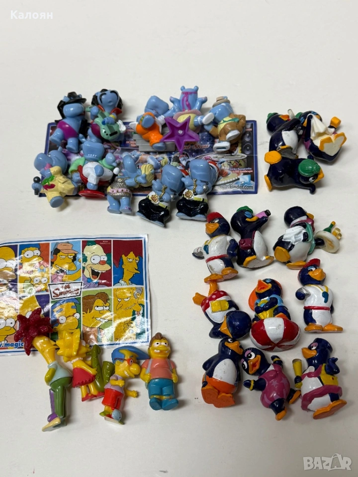 Kinder Surprise играчки лот хипо, пингвини и Симпсън, снимка 1