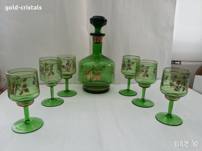 Стар сервиз цветно стъкло , снимка 1