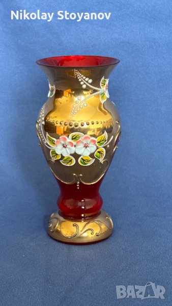 Ваза - бохемско стъкло, снимка 1