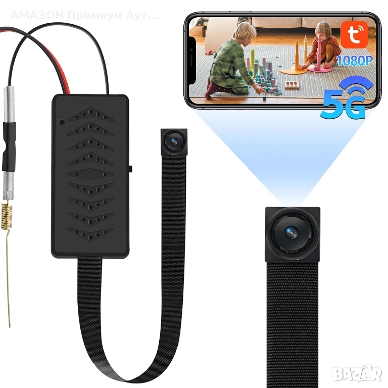 Скрита мини WiFi 1080P камера/DIY/безжична шпионска камера/детектор на движение/Tuya smart App, снимка 1