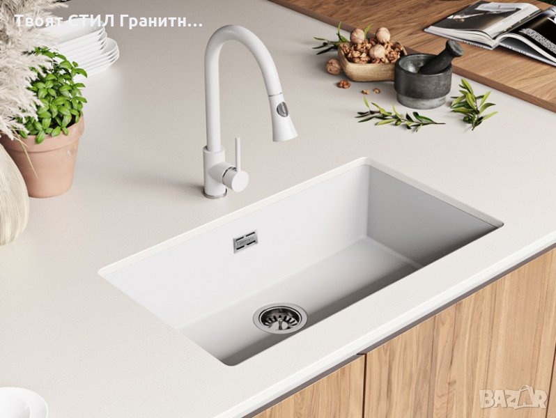 Гранитна Мивка за Кухня с отцедник модел Вграждане под плот ЛОНДОД 80, снимка 1