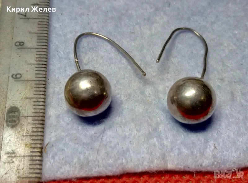 КЛАСИЧЕСКИ РЕТРО МОДЕЛ СРЕБЪРНИ ОБЕЦИ ТОПЧЕТА СРЕБРО 925 ПРОБА РЪЧНА МАЙСТОРСКА ИЗРАБОТКА 47979, снимка 1