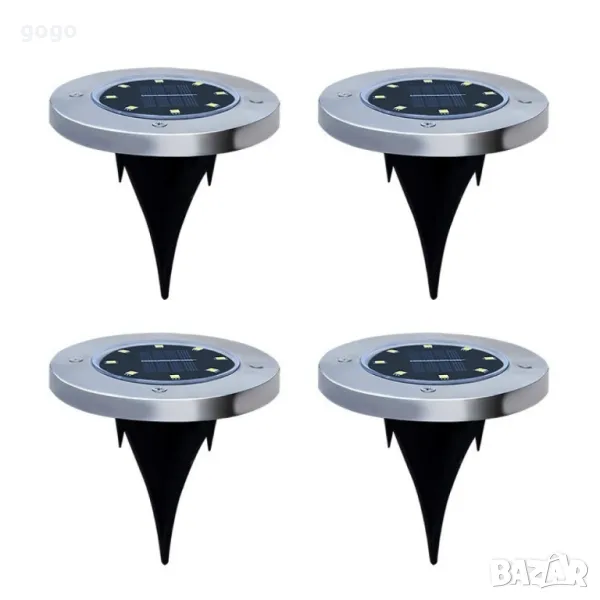 Соларна градинска лампа 8 LED 4бр, снимка 1