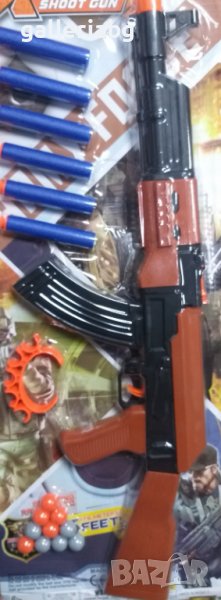 Комплект калашник AK-47 с меки стрели и топчета , снимка 1
