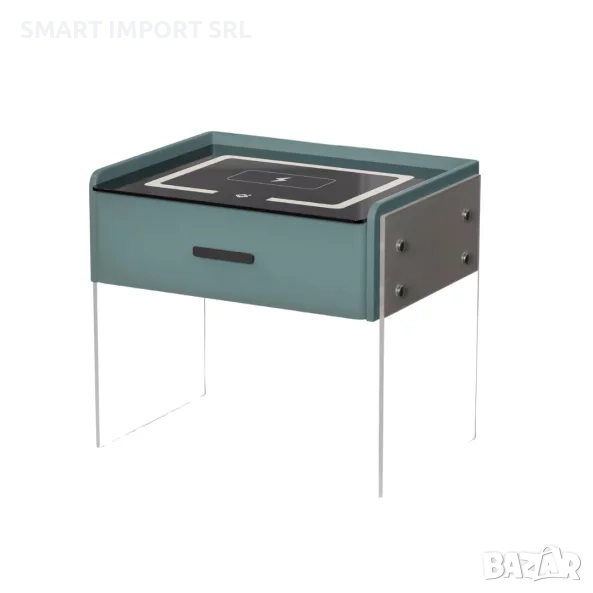 Интелигентно нощно шкафче Smart Heater, безжично зареждане, Led осветление, зелен, снимка 1