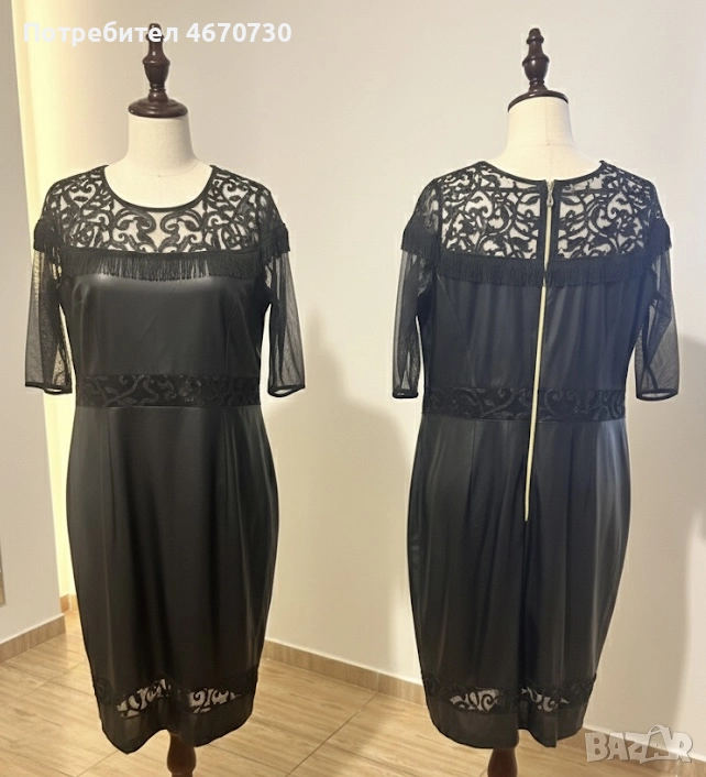 Черна кожена рокля, снимка 1