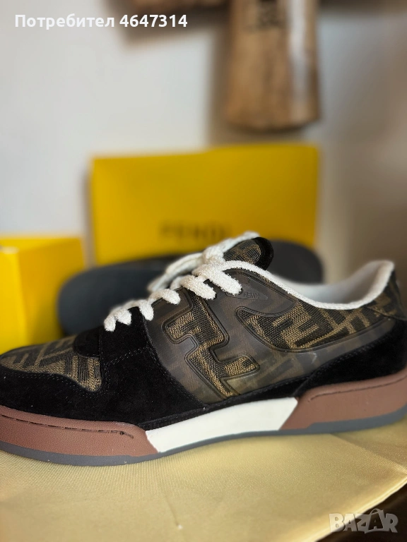 Fendi обувки в монограм 45 номер в кафяво, снимка 1