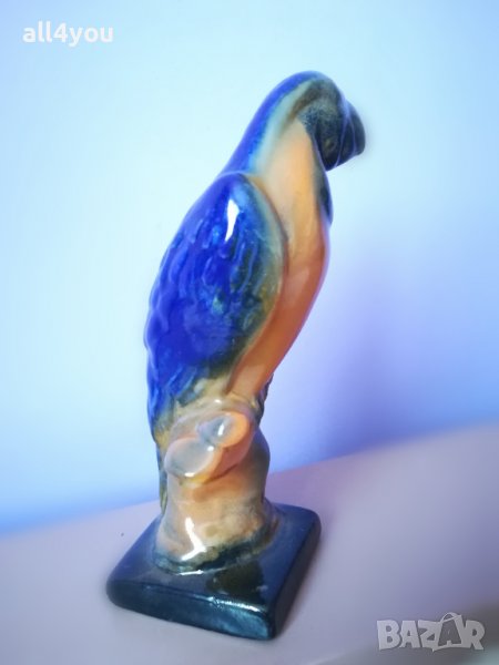 Винтидж, ретро порцеланова фигура, статуетка папагал, снимка 1