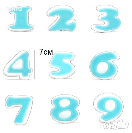 7 см цифра число метална форма резец за тесто фондан бисквитки украса , снимка 1