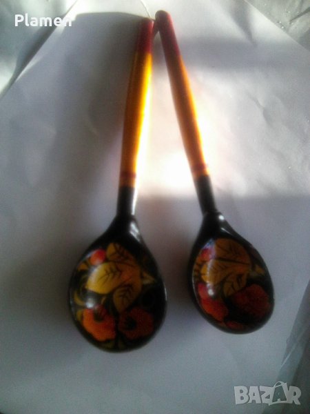 Две малки лажици Хохлома, снимка 1