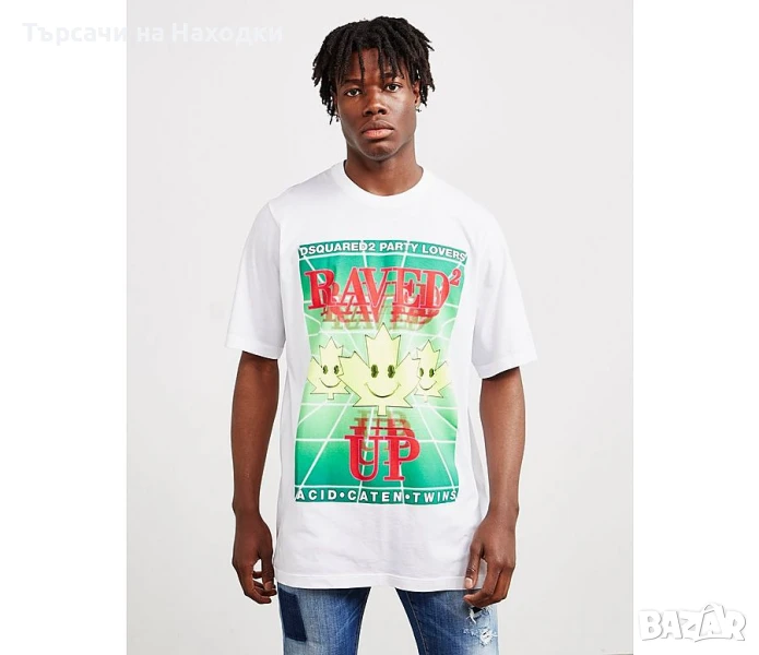 Мъжка тениска DSQUARED RAVED UP бяла XL-3XL white XLarge, снимка 1