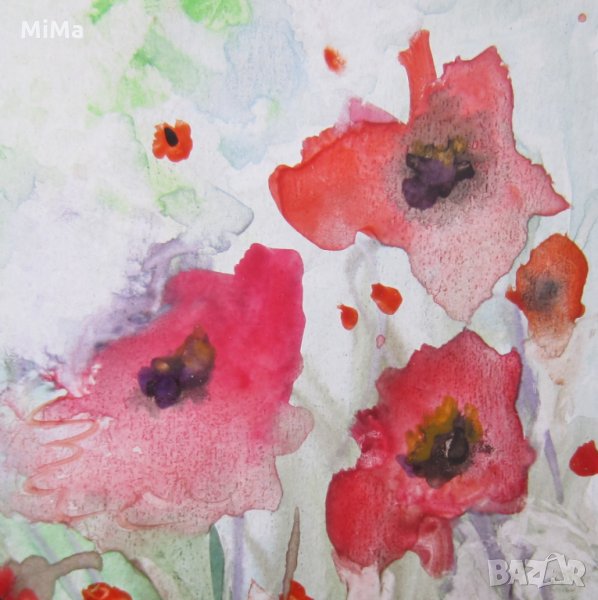Макове, картина, poppy, червени цветя  ...  Art by MiMa  ...  картина, снимка 1