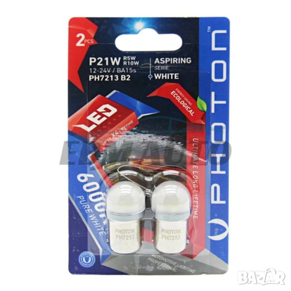 LED Габаритни Крушки 12/24V P21W, R5W, R10W, снимка 1