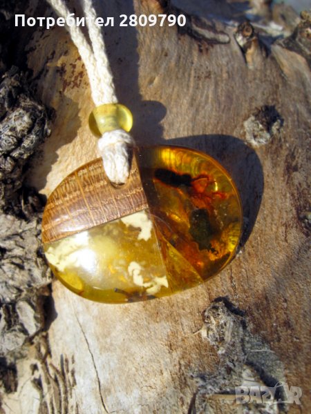 Ръчно изработена висулка от кехлибар, повдигаща настроението / Handmade amber pendant, uplifting, снимка 1