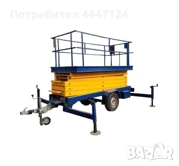 Телескопична вишка на ремаркею, Skyman 100S, 12 Метра, ПОД НАЕМ, снимка 1