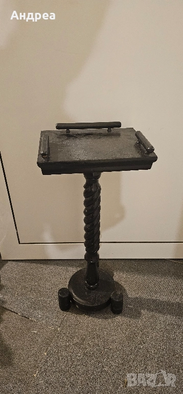 Ретро постамент, стойка от естествено дърво, снимка 1