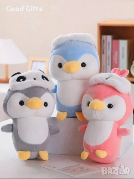 Плюшен Пингвин с Аксесоар Маска, 25см Плюшена играчка Пингвин, снимка 1