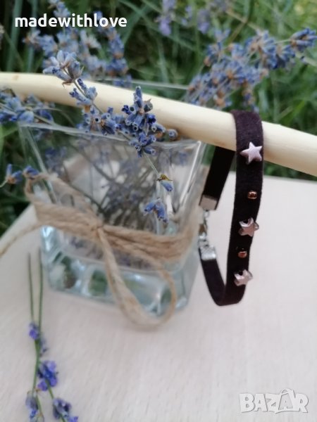 Ръчно изработена гривна, велур, снимка 1