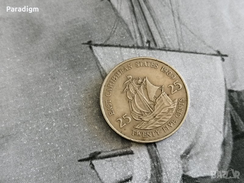 Mонета - Източни Карибски Щати - 25 цента | 1989г., снимка 1