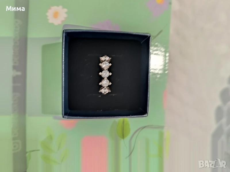 Сребърен пръстен "5 камъчета", снимка 1