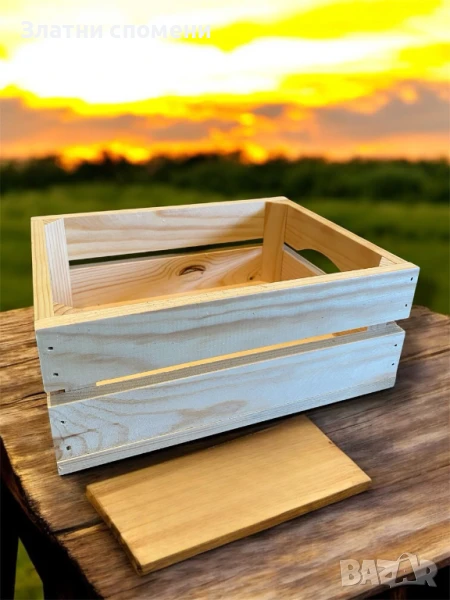 Ръчно изработена дървена касетка/щайга, снимка 1