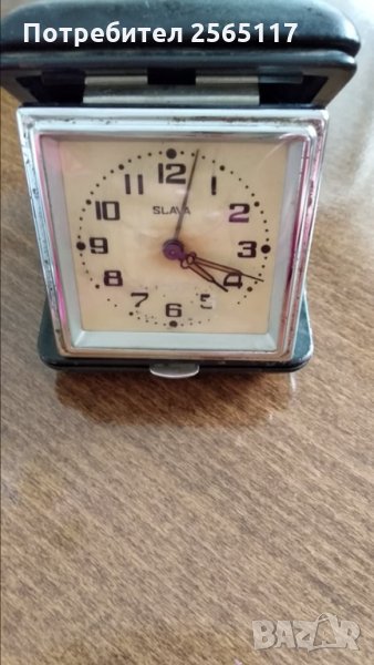 Часовник Слава в облицована с кожа кутия, снимка 1