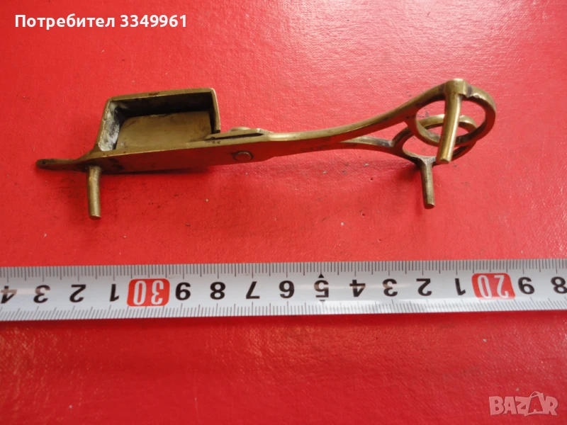 Бронзово ножица за фитили на свещ лампа 19 век, снимка 1