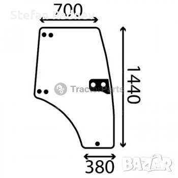 СТЪКЛО ЗА ДЯСНА ВРАТА (ИЗВИТО, ТОНИРАНО) - JOHN DEERE 5000 СЕРИЯ, снимка 1