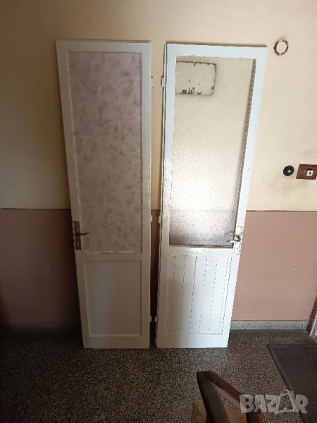 Дограма балконски врати дървени 2 броя, снимка 1