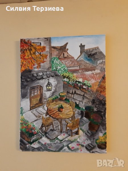 Картина "Терасата на старата къща в Добринище", снимка 1