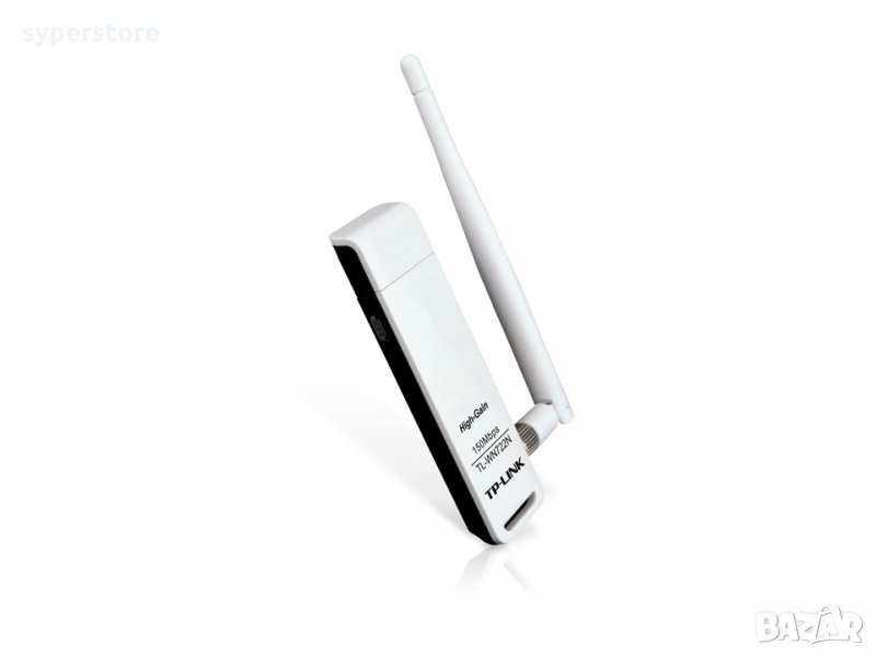 Ланкарта Безжична TP-LINK TL-WN722N 150 Mbps USB с външна антена, снимка 1