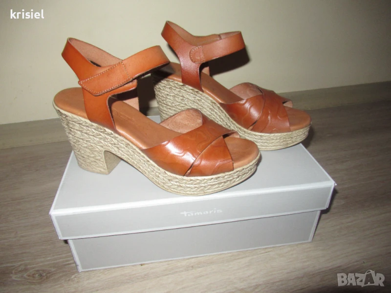 TAMARIS--ЕСТЕСТВЕНА КОЖА СТРАХОТНИ САНДАЛИ--37 номер, снимка 1