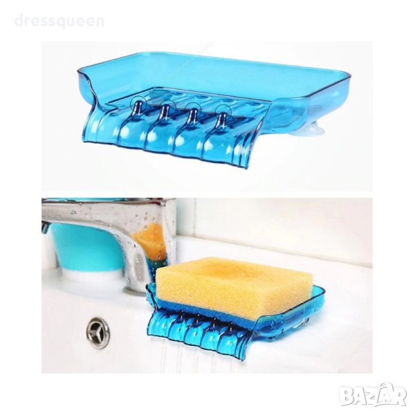 2606 Поставка за гъба или сапун с отцеждане на водата сапунерка с вакуум, снимка 1