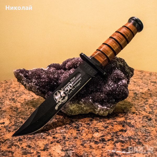  Голям юбилеен военоморски нож от Корейската война KA-BAR 14760 U.S.M.C. FIGHTING KNIFE , снимка 1