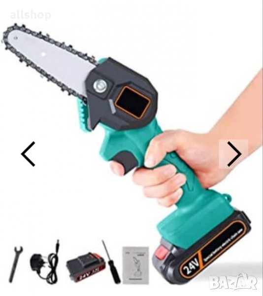 Електрически ръчен трион BRENCHIE за рязане на дърва и клони 15 см верига, снимка 1