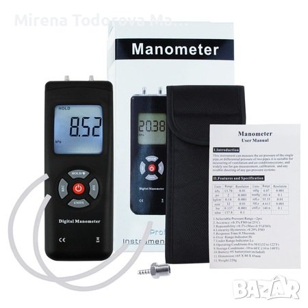 Цифров вакумен газов манометър еTop за измерване на диференциално налягане, снимка 2 - Друга електроника - 36809553