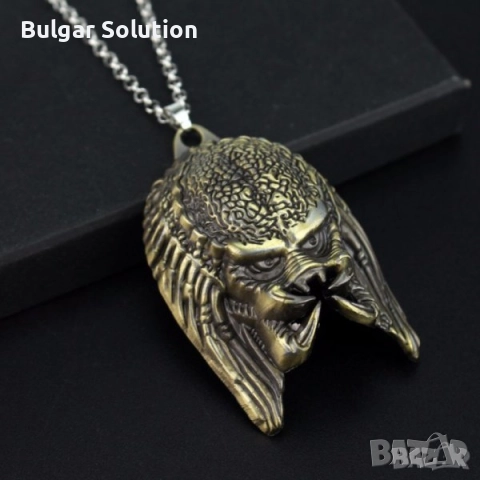 Хищника-The Predator-Колие-Медальон-Маска-Масивен-Едър, снимка 6 - Колиета, медальони, синджири - 52666136