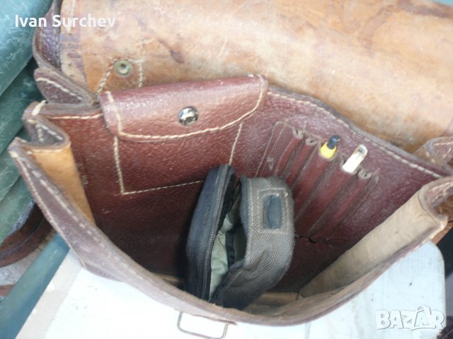 СТАРА ЛЕСНИ4ЕИИСКА РАБОТНА 4АНТА КОЖЕНА ТЕЛЕШКИ БОКС, снимка 11 - Други ценни предмети - 39730789