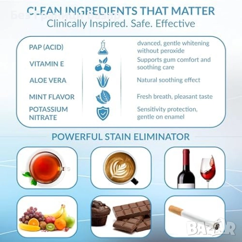 Нов Домашен комплект за избелване на зъби с 8 гела и 32 LED светлини, снимка 7 - Декоративна козметика - 52772607