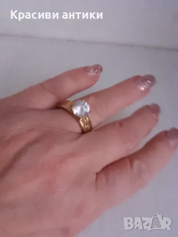 Разпродажба! Медицинска стомана прьстен с кристал