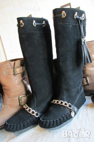 АРИСТОКРАТИЧНИ дамски ботуши, ОГРАНИЧЕНА СЕРИЯ, LIMITED EDITION Juicy Couture Gold original, 38 - 39, снимка 3 - Дамски ботуши - 20294530