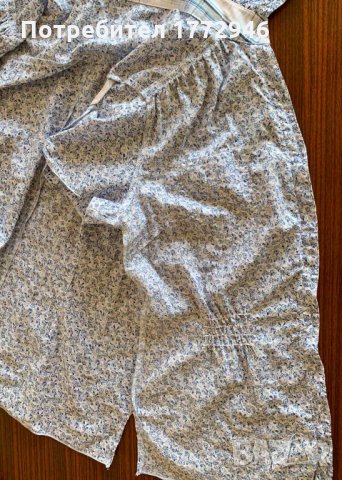 Памучна блуза с къс ръкав, вталена, снимка 5 - Ризи - 33404102